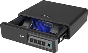 Biometric Fingerprint safe, Slide-Away Handgun Safe for Two Pistols Storage Drawer for Home and Vehicle (Biometric Fringerprint Safe)