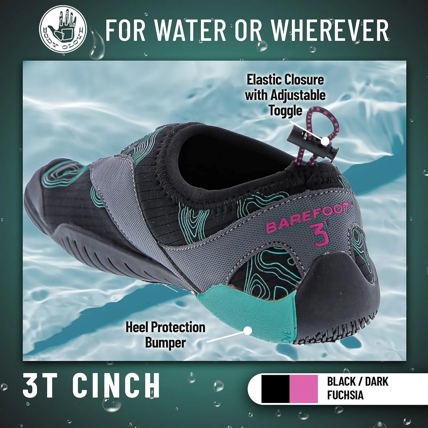 Body Glove Women's Cinch Water Shoes - Aqua, Beach & Swim Shoes for Women