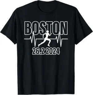 Boston 26.2 2024 Marathon Finisher Running Runner T-Shirt