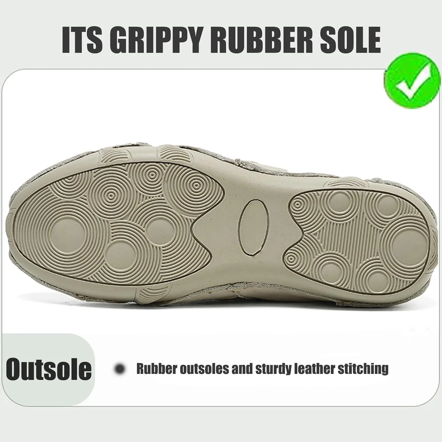 Boxpopla Women's Outdoor Mesh Trail Shoes for Hiking & Walking,Leather Breathable Mesh Casual Sneakers Non-Slip Slip On Lightweight Summer Sports Shoes Comfort Soft Driving Shoes