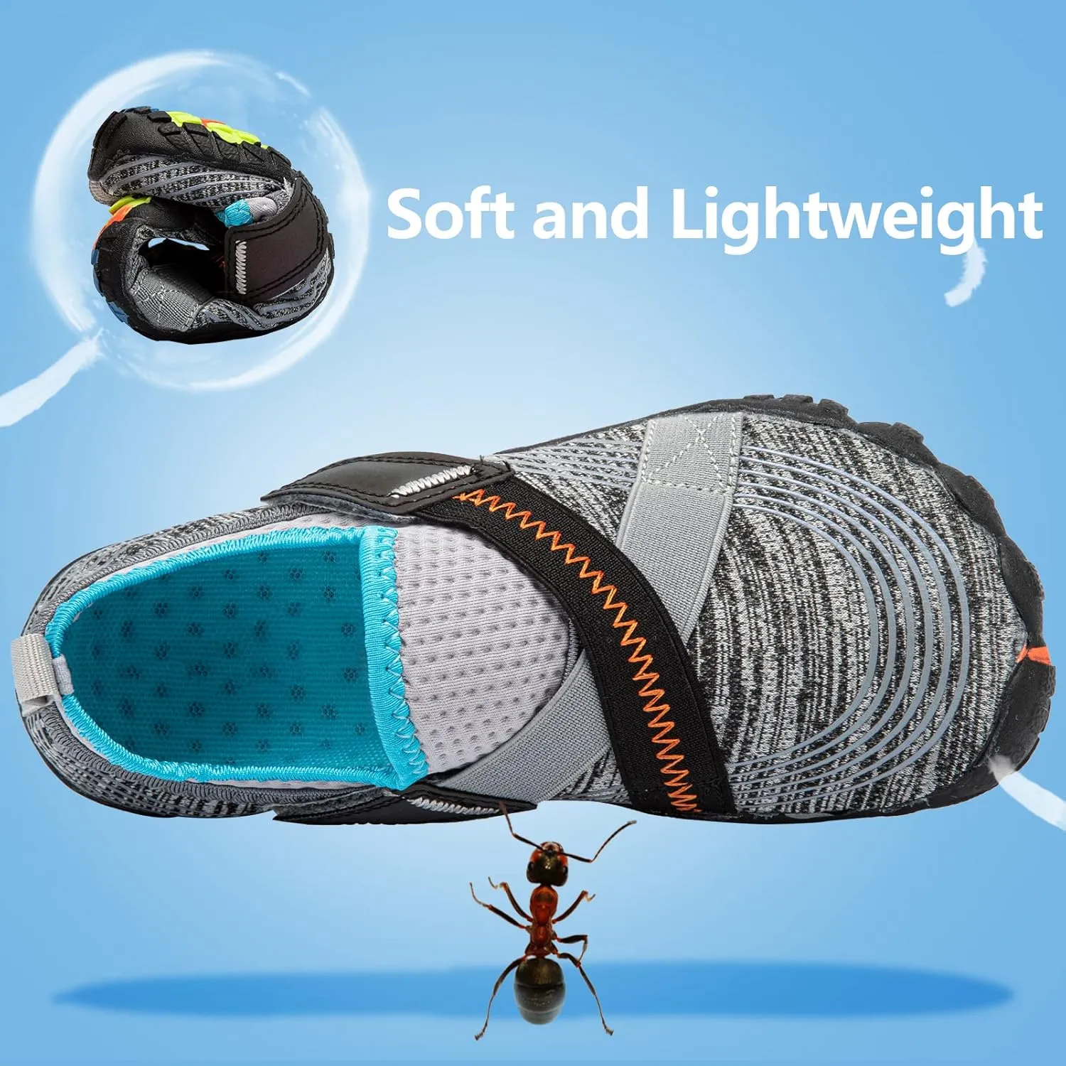 Boys & Girls Water Shoes Lightweight Comfort Sole Easy Walking Athletic Slip on Aqua Sock(Toddler/Little Kid/Big Kid)