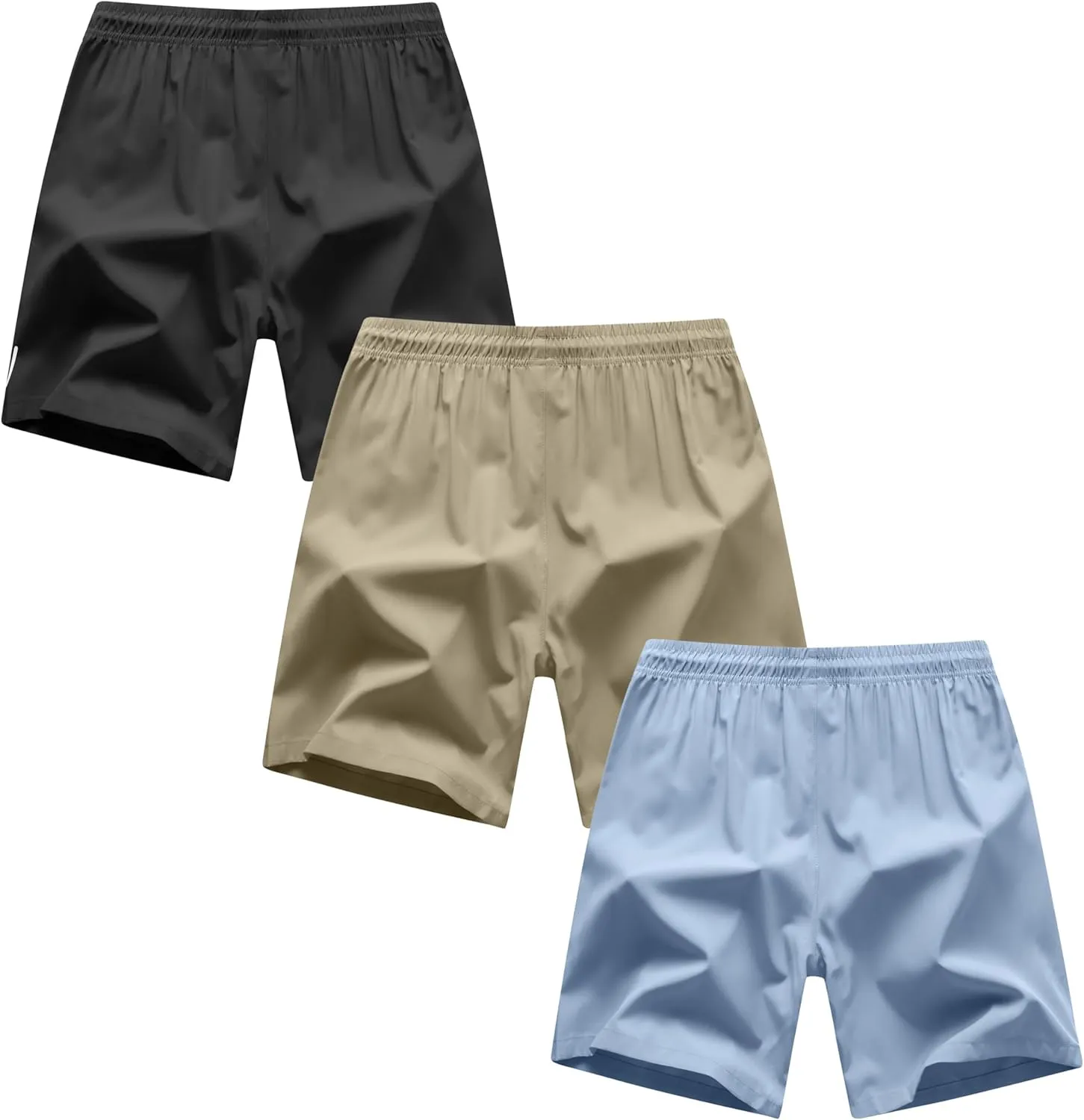 Boys Shorts Quick Dry Athletic Running Shorts with Zipper Pockets