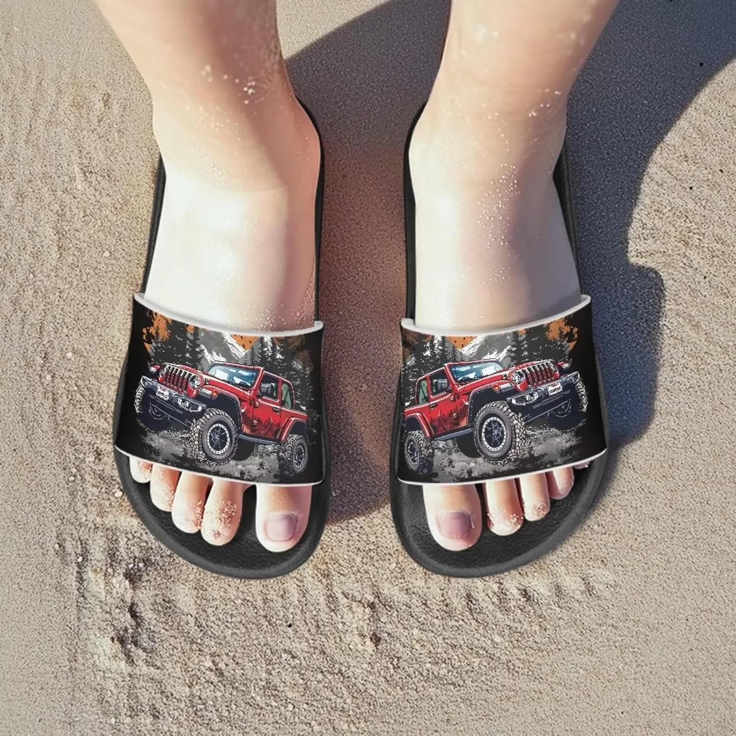 Boys Slide Sandals Summer Shoes for Kids Shower Slippers Non Slip Slippers