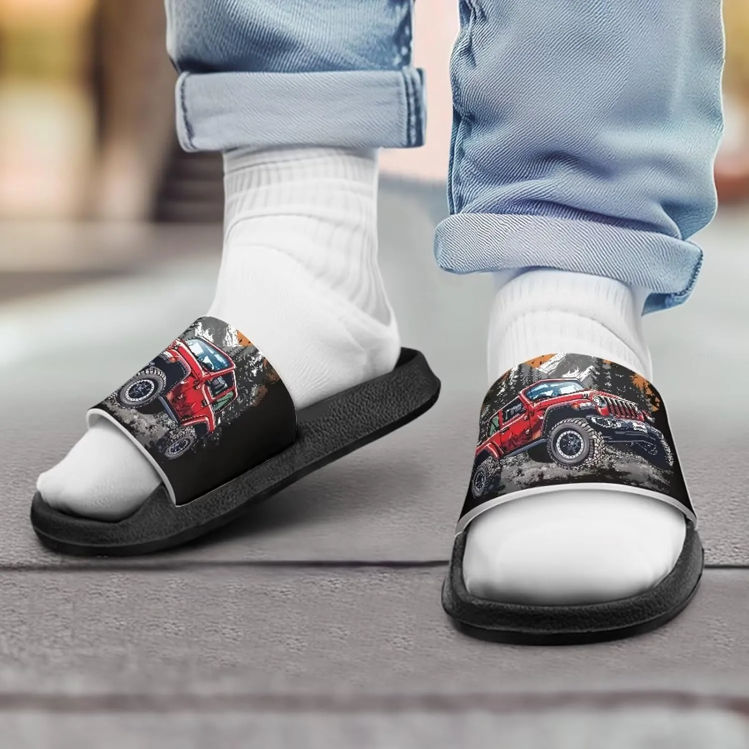 Boys Slide Sandals Summer Shoes for Kids Shower Slippers Non Slip Slippers