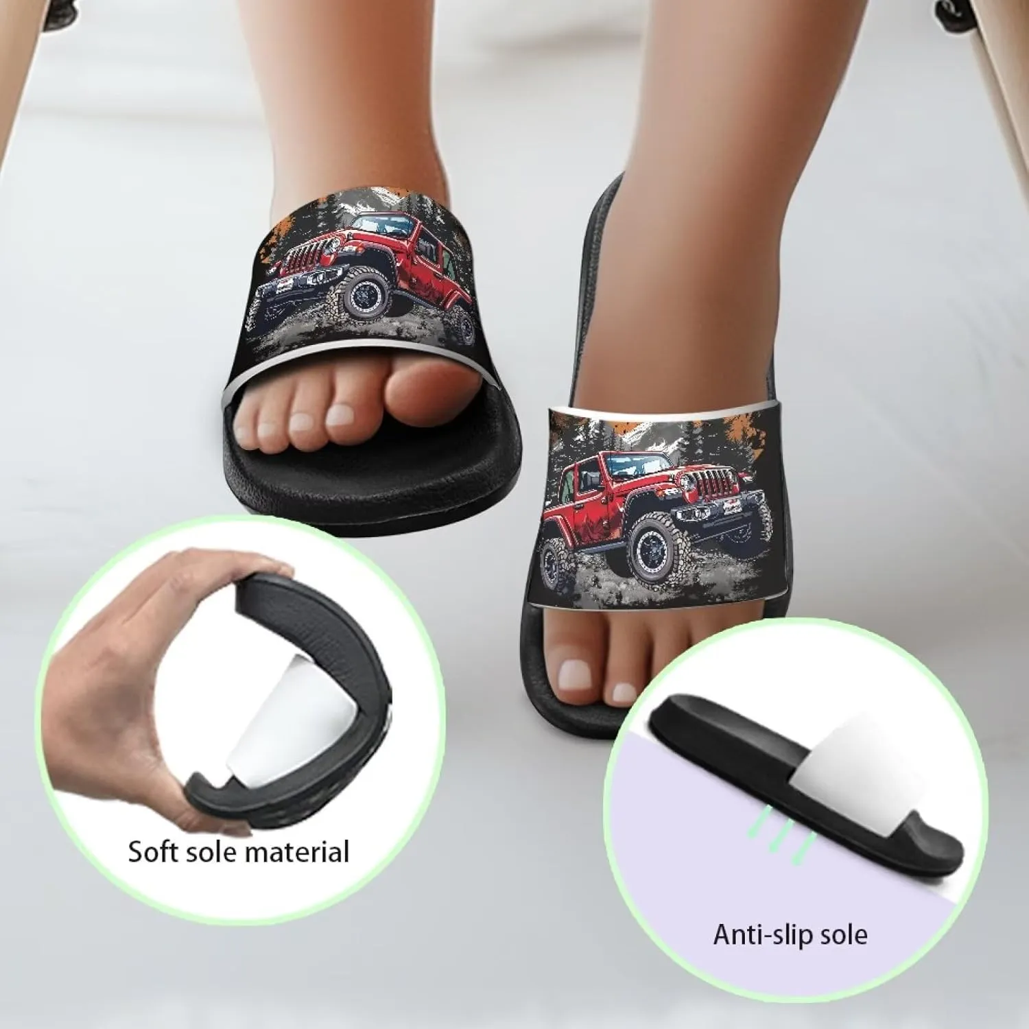 Boys Slide Sandals Summer Shoes for Kids Shower Slippers Non Slip Slippers