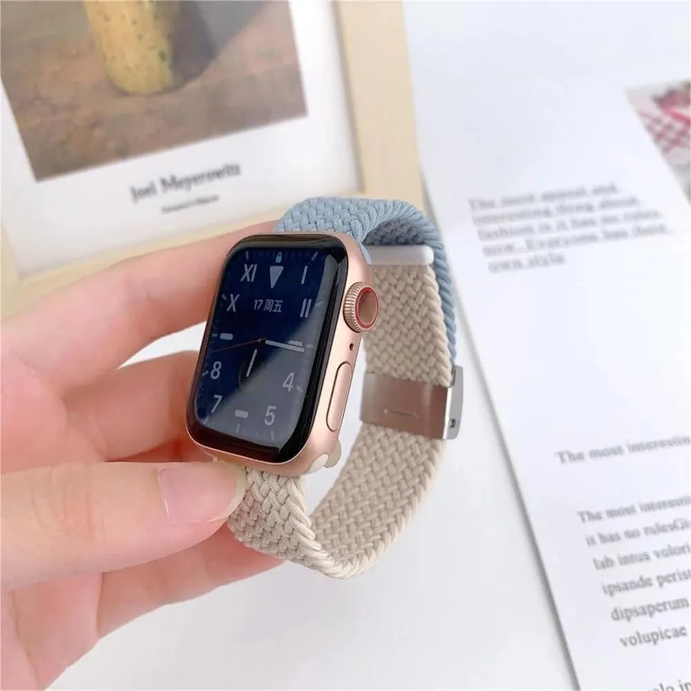 Braided Stretchy Solo Loop Strap for Watch Ultra Band 40mm 41mm 42mm 44mm 45mm 49mm Elastic Bracelet for iWatch 9 8 7 6 5 4 SE