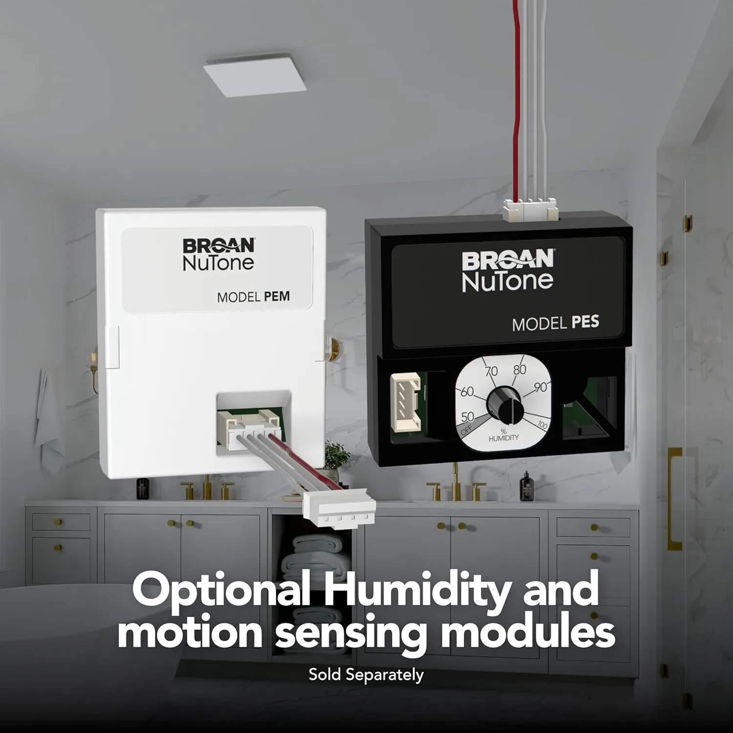 Broan-NuTone EVOLVE Premium Bathroom Exhaust Fan w/Continuous Run, 50-80-110 Selectable CFM