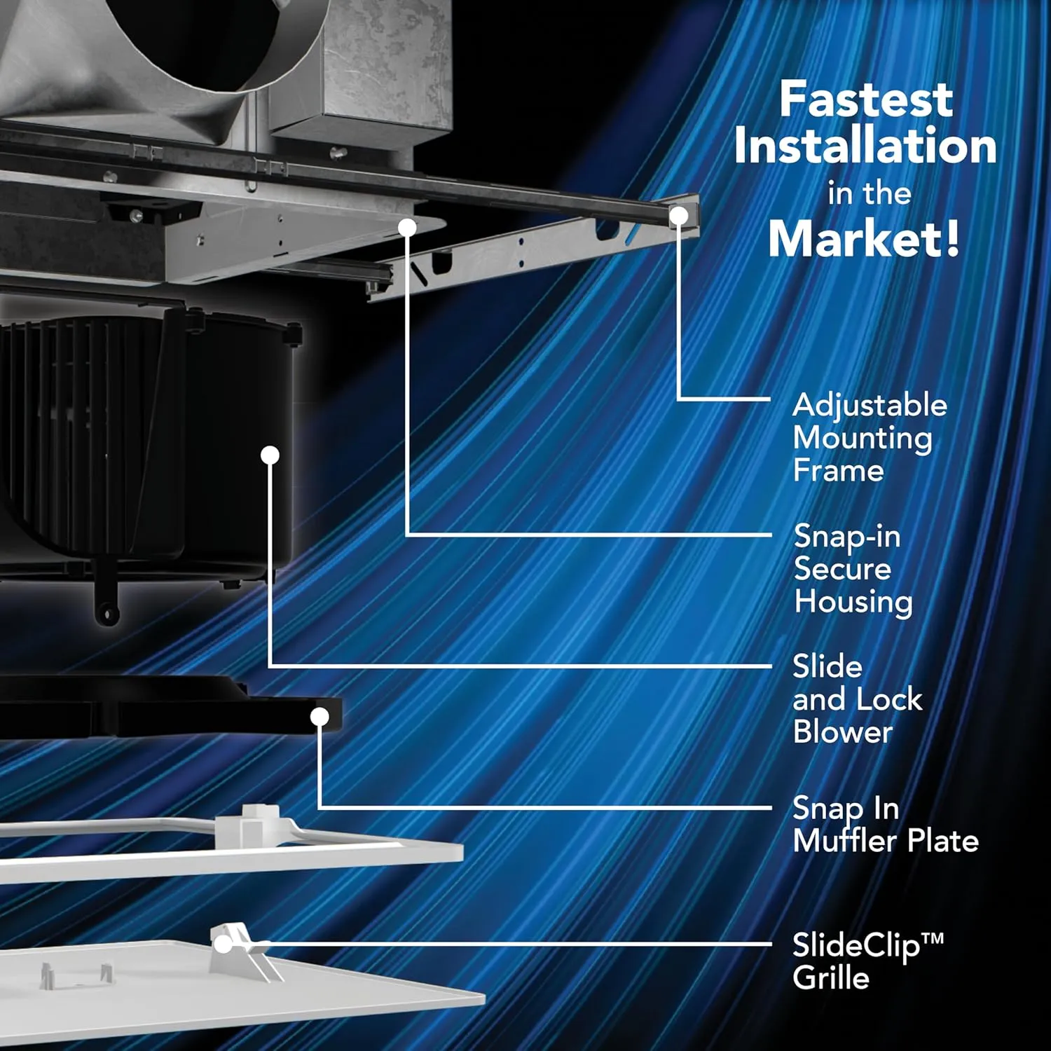 Broan-NuTone EVOLVE Premium Bathroom Exhaust Fan w/Continuous Run, 50-80-110 Selectable CFM