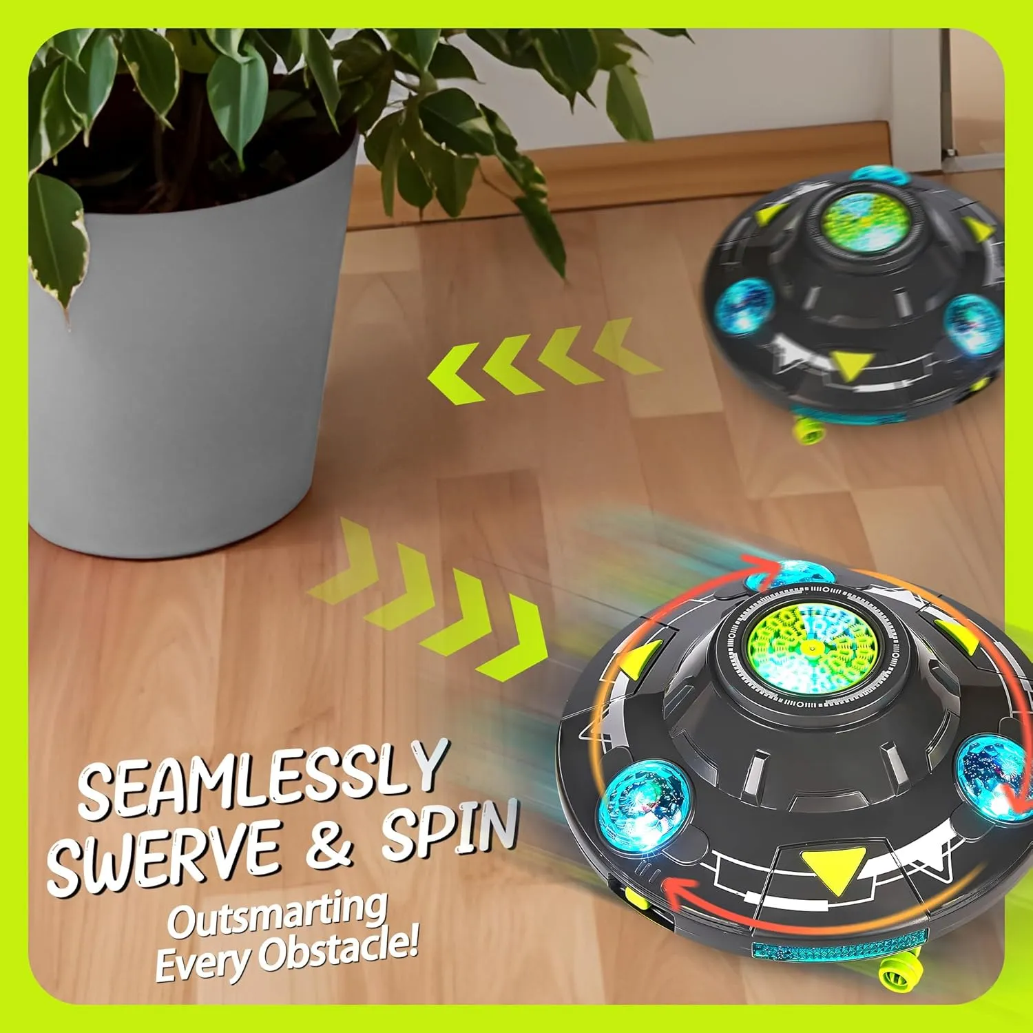 Bubble Machine for Kids - Automatic Bubble Maker with LED Light & Music, Rotating 360° UFO Toys, Safe Bubble Blower for Pets Dogs Cats, Cool Outdoor Toy for 1-3 3-8 Year Old Boys Girls Birthday Gifts