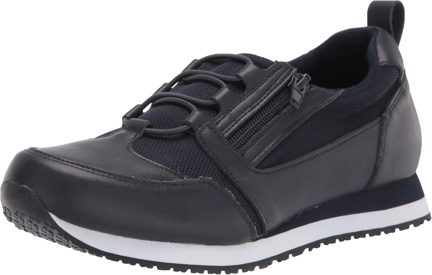 by Easy Street womens Mckinley Clog, Navy Leather/Mesh, 8.5 Wide US