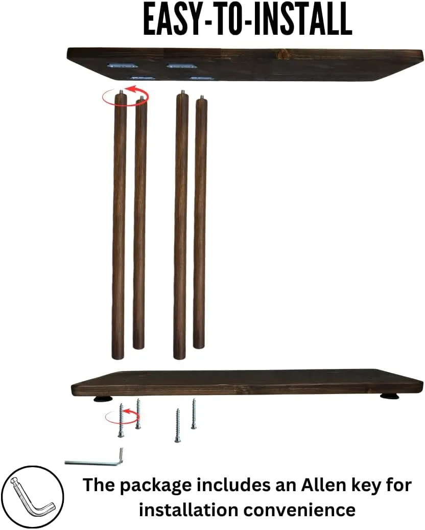 C-Shaped Solid Wood End Table, Side Table for Couches, Sofa Tables Slide Under Couch for Living Room, Over Couch TV Tray Table for Small Spaces Style Wooden (Oak, Large)