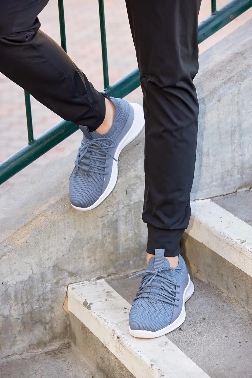 CALTO Men's Invisible Height Increasing Elevator Shoes - Ultra Lightweight Sporty Sneakers - 2.4 Inches Taller