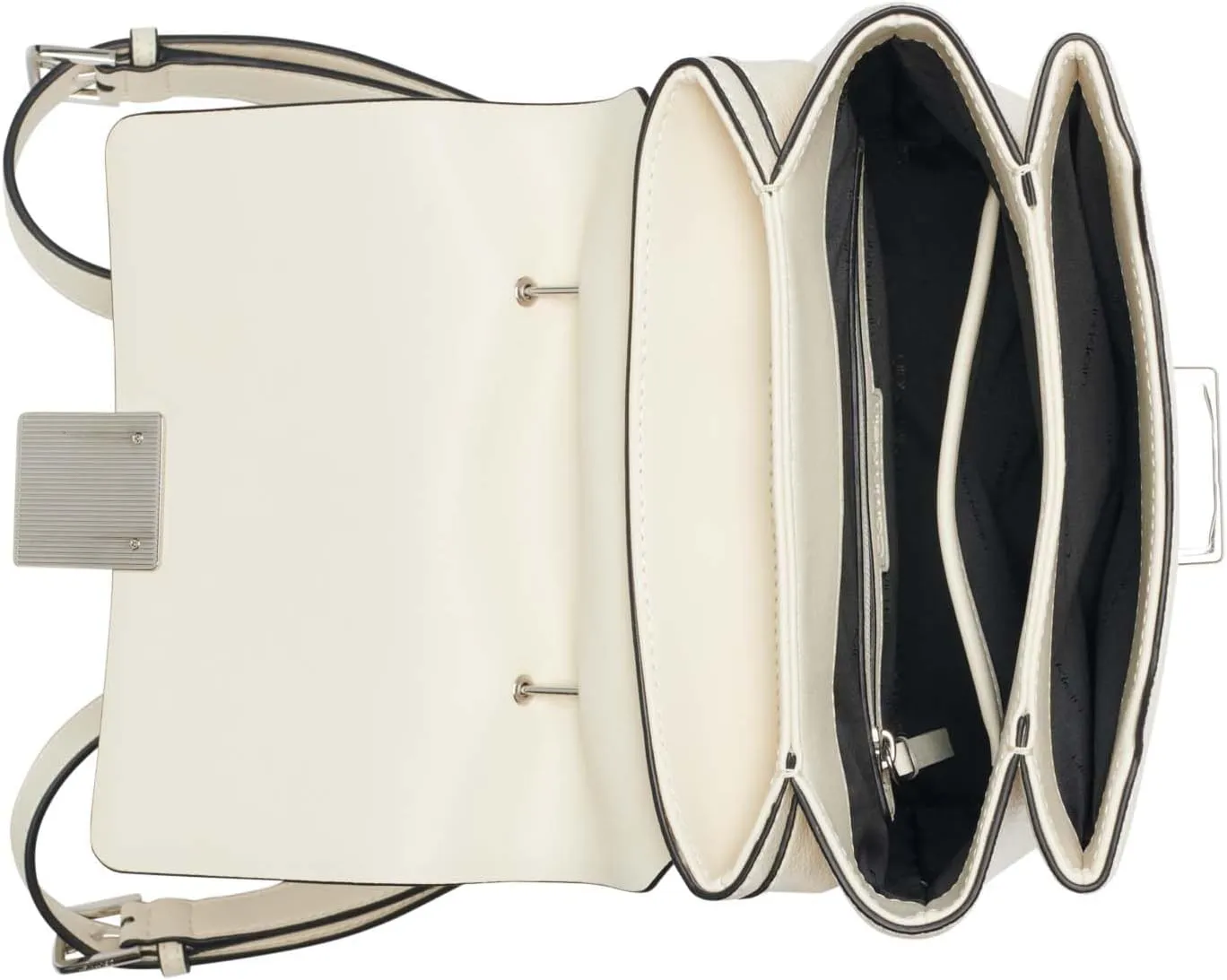 Calvin Klein Clove Triple Compartment Flap Backpack, Cherub White, One Size