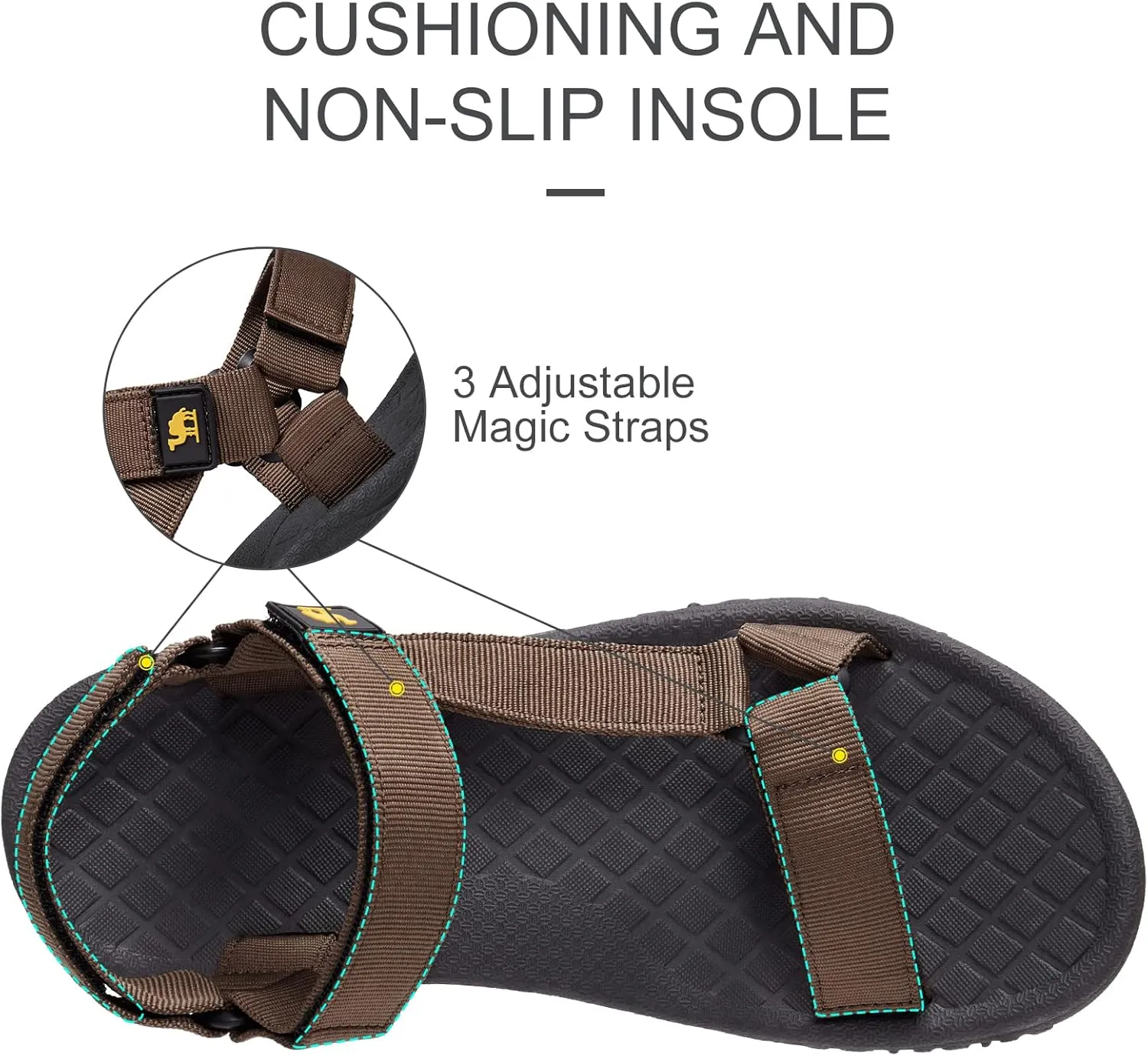 CAMEL CROWN Hiking Sport Sandals for Men Anti-skidding Water Sandals Comfortable Athletic Sandals for Outdoor Wading Beach
