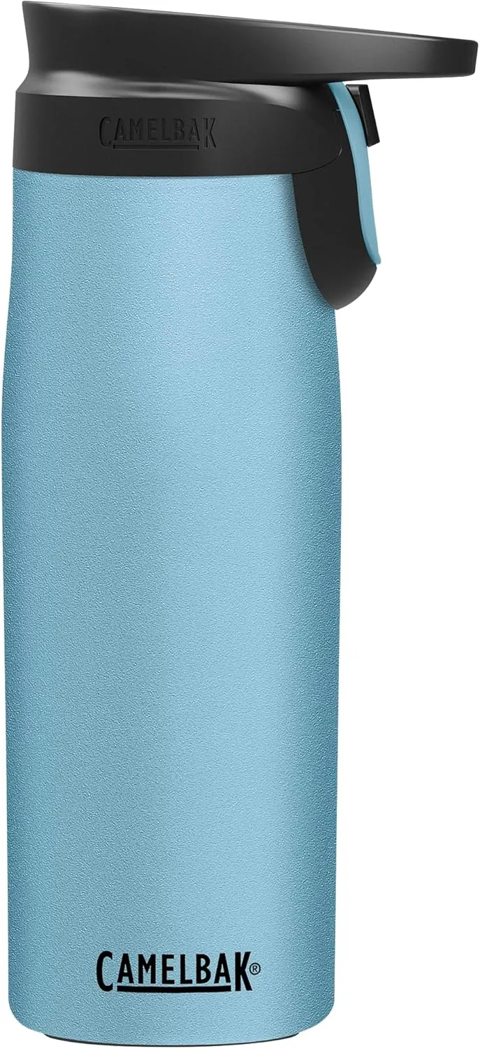 CamelBak Forge Flow Coffee & Travel Mug, Insulated Stainless Steel - Non-Slip Silicon Base - Easy One-Handed Operation - 20oz, Dusk Blue