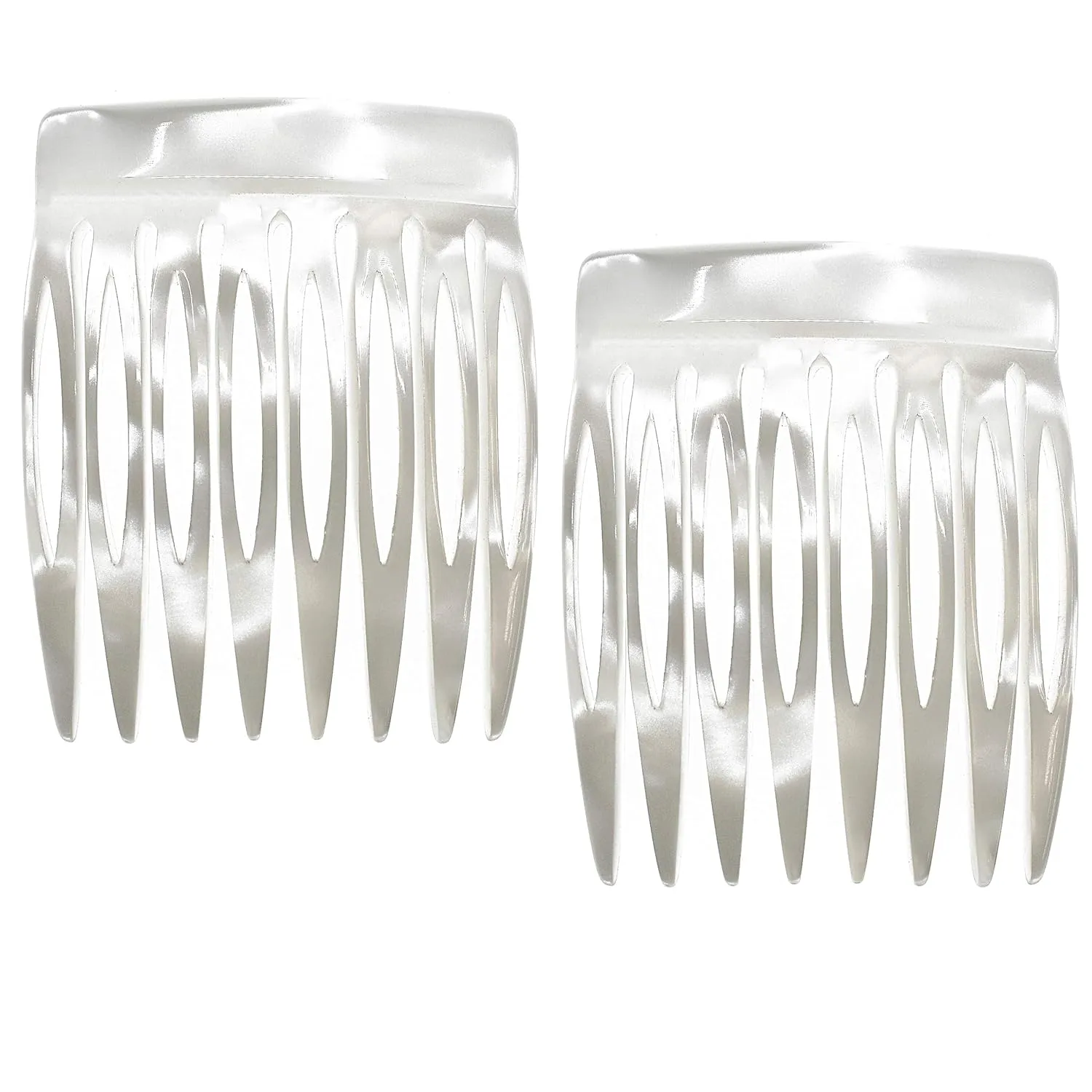 Camila Paris CP3010 French Hair Side Comb Handmade Small Pearl French Twist Hair Combs Decorative, Strong Hold Hair Clips for Women Bun Chignon Up-Do Styling Girls Hair Accessories, Made in France