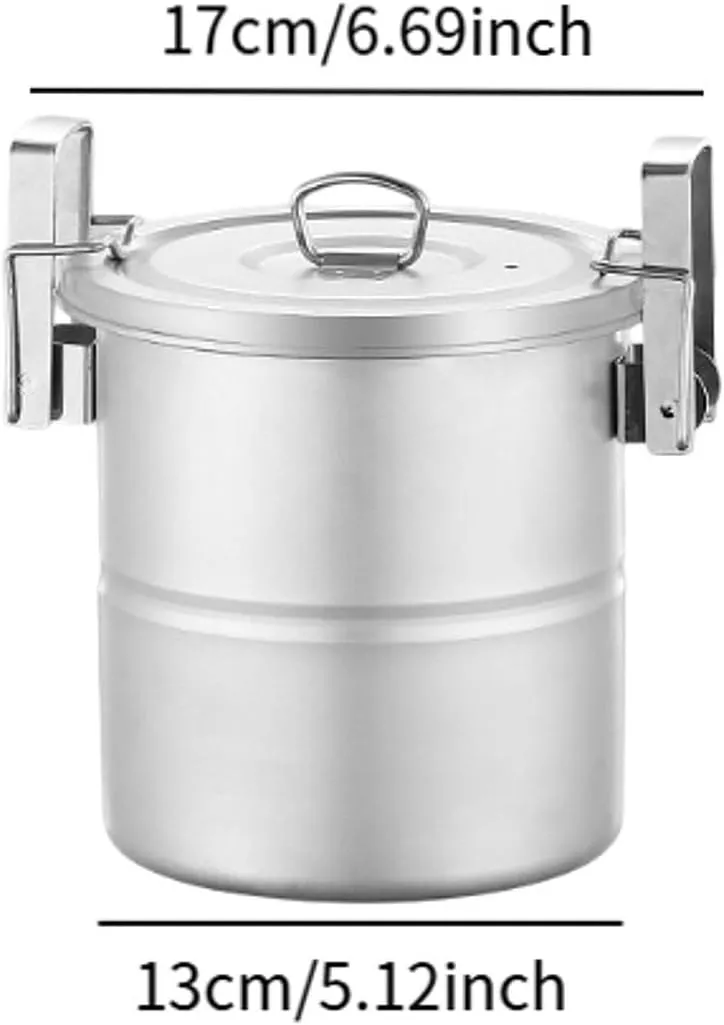 Camping Pot 304 Stainless Steel Hangable Outdoor Pot Campfire Cooking Equipment for Fishing Backpacking Dinner BBQ