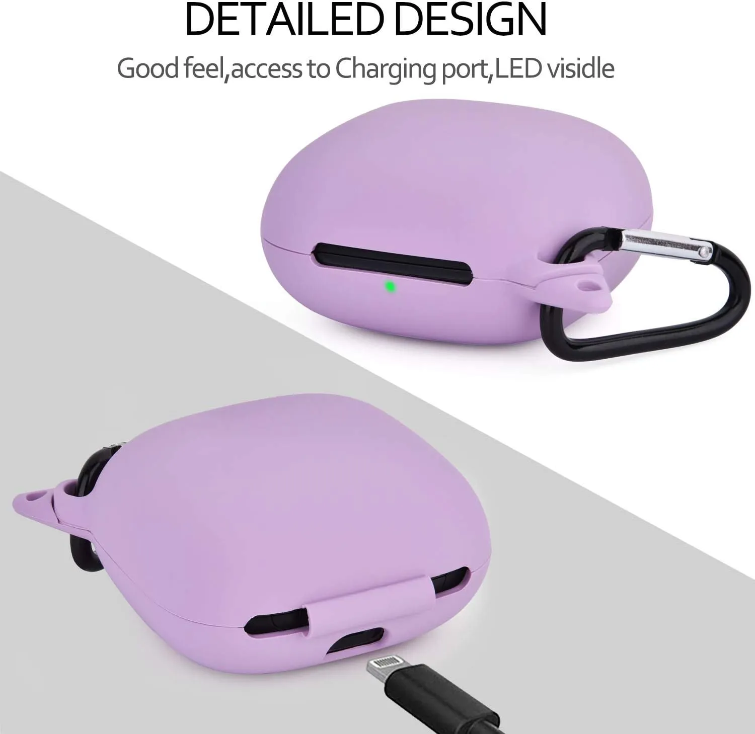 Case Compatible for Powerbeats Pro Case Skin,Anti-Lost & Shockproof Easy Carrying Silicone Case Cover Accessories with Keychain and Lightweight Storage Carying Case Bag