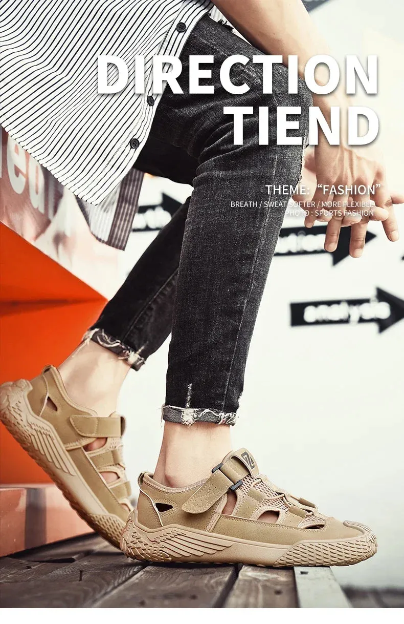 Casual Summer Comfortable Wear-resistant Shoes Shoes  Soft Mesh Shoes Men's Outdoor Leather Highly rated Breathable Shoes Hiking Non-slip Excellent customer service