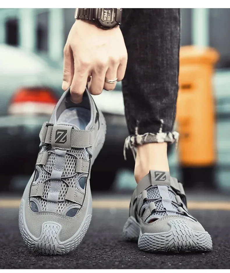 Casual Summer Comfortable Wear-resistant Shoes Shoes  Soft Mesh Shoes Men's Outdoor Leather Highly rated Breathable Shoes Hiking Non-slip Excellent customer service