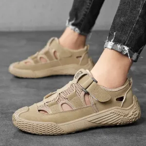 Casual Summer Comfortable Wear-resistant Shoes Shoes  Soft Mesh Shoes Men's Outdoor Leather Highly rated Breathable Shoes Hiking Non-slip Excellent customer service