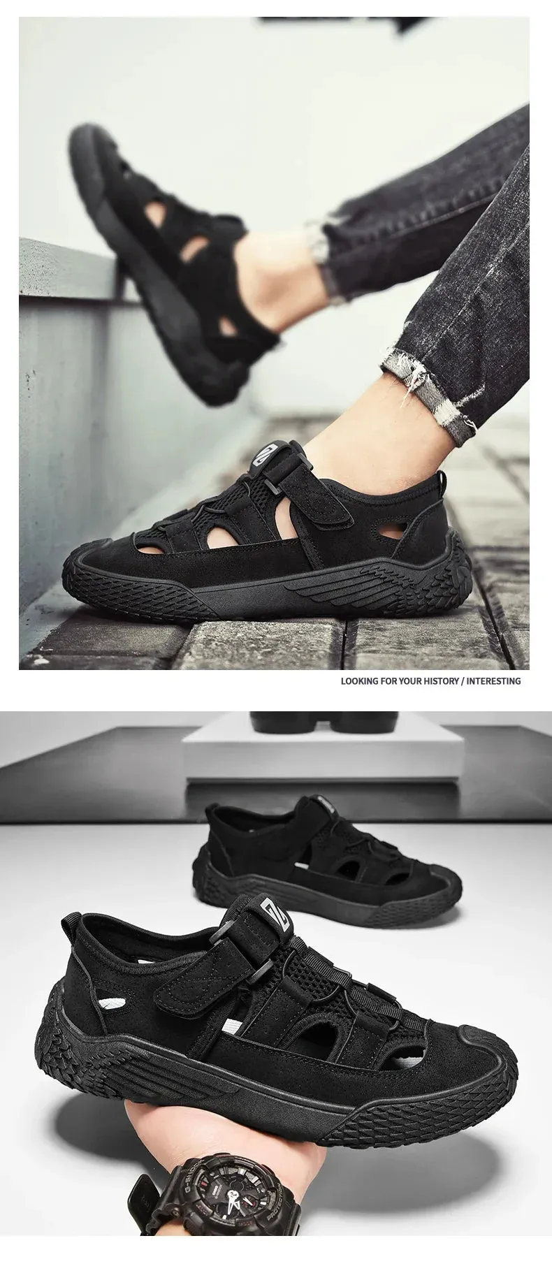 Casual Summer Comfortable Wear-resistant Shoes Shoes  Soft Mesh Shoes Men's Outdoor Leather Highly rated Breathable Shoes Hiking Non-slip Excellent customer service