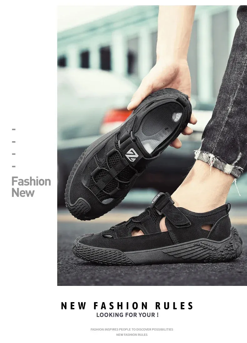 Casual Summer Comfortable Wear-resistant Shoes Shoes  Soft Mesh Shoes Men's Outdoor Leather Highly rated Breathable Shoes Hiking Non-slip Excellent customer service