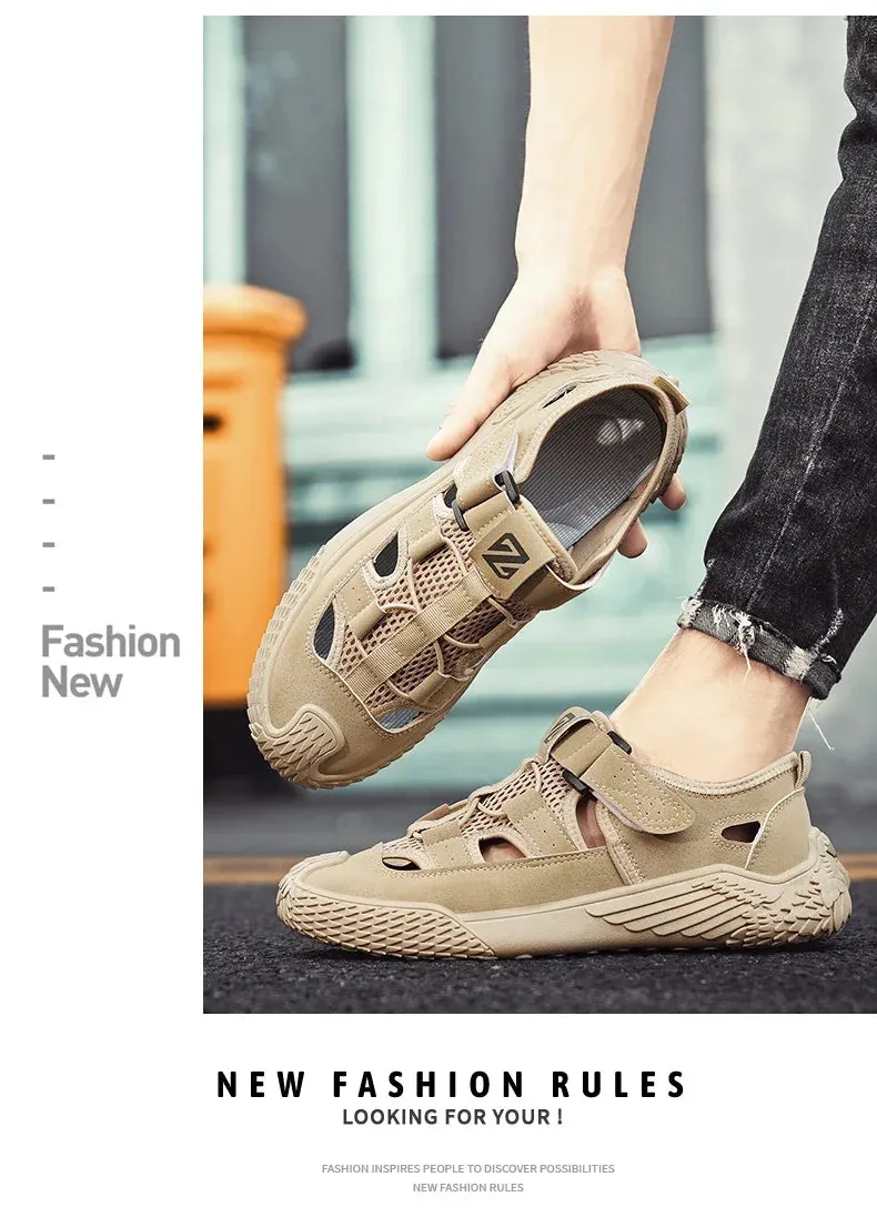 Casual Summer Comfortable Wear-resistant Shoes Shoes  Soft Mesh Shoes Men's Outdoor Leather Highly rated Breathable Shoes Hiking Non-slip Excellent customer service