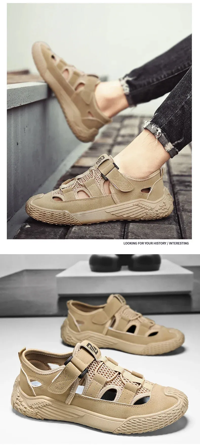 Casual Summer Comfortable Wear-resistant Shoes Shoes  Soft Mesh Shoes Men's Outdoor Leather Highly rated Breathable Shoes Hiking Non-slip Excellent customer service