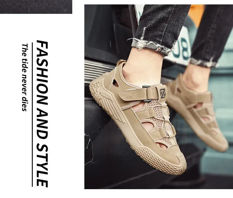 Casual Summer Comfortable Wear-resistant Shoes Shoes  Soft Mesh Shoes Men's Outdoor Leather Highly rated Breathable Shoes Hiking Non-slip Excellent customer service