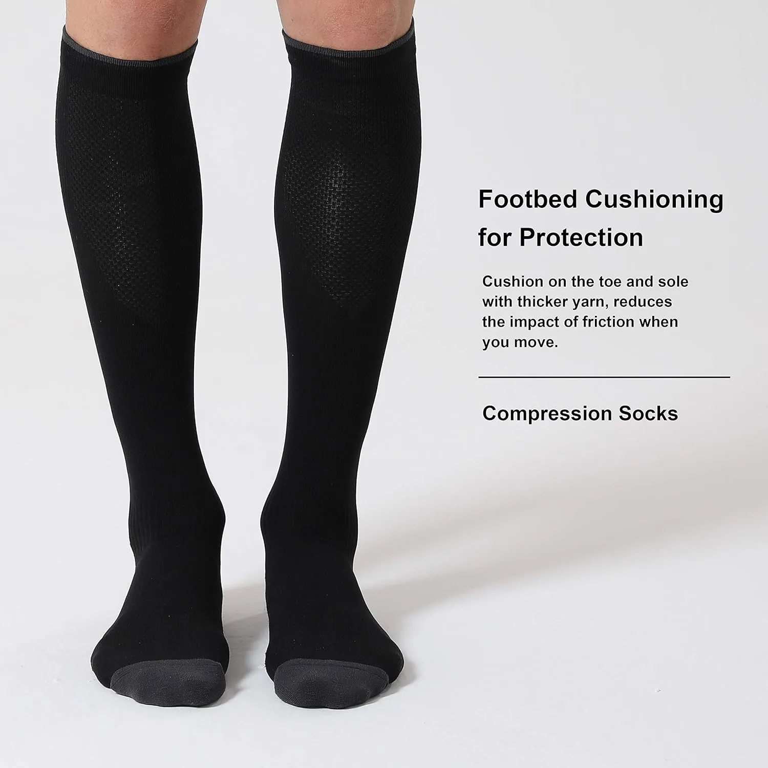 CelerSport 3 Pairs Compression Socks for Men and Women 20-30 mmHg Running Support Socks