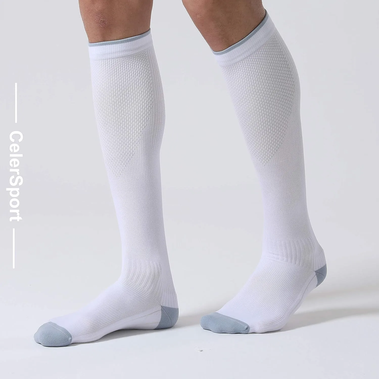 CelerSport 3 Pairs Compression Socks for Men and Women 20-30 mmHg Running Support Socks
