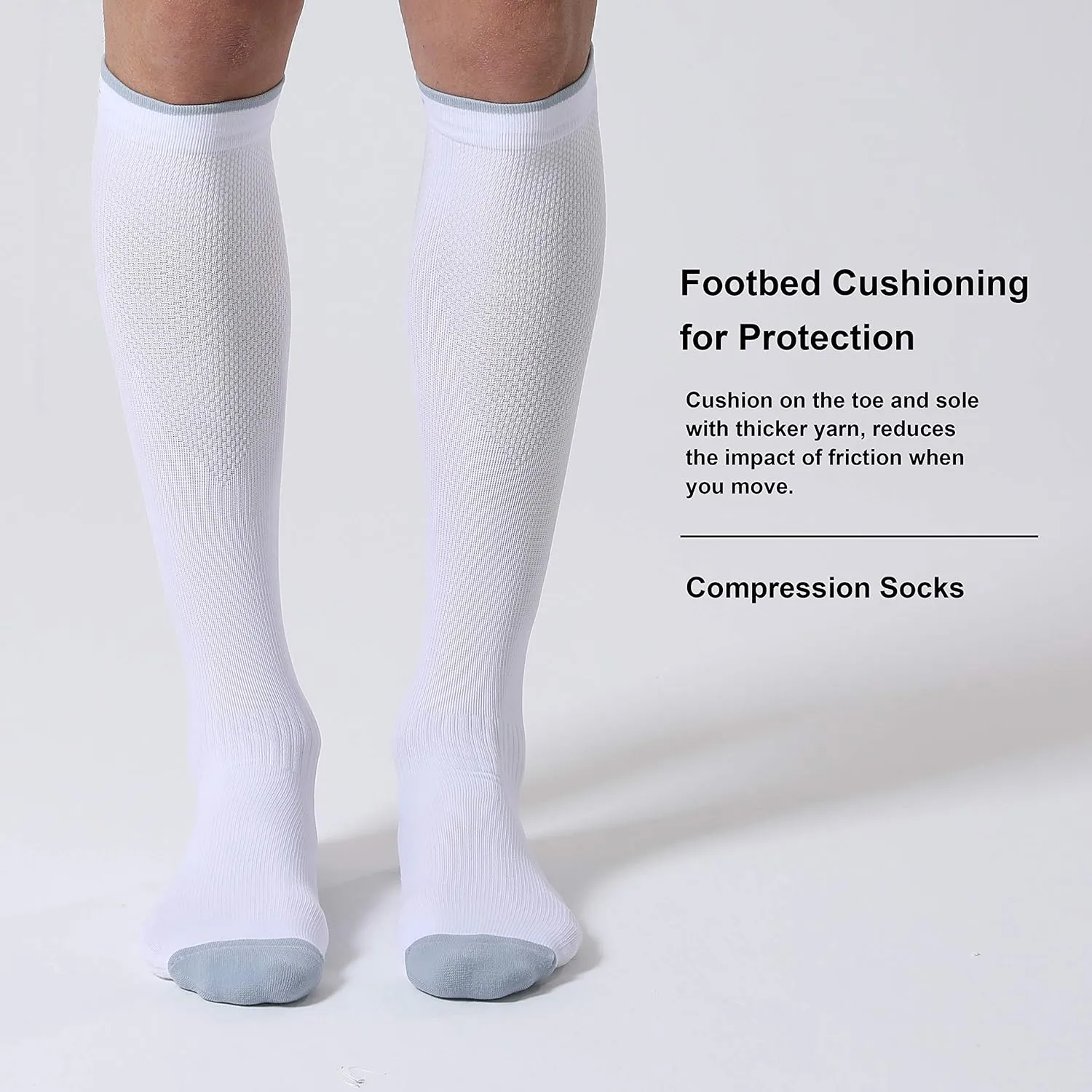 CelerSport 3 Pairs Compression Socks for Men and Women 20-30 mmHg Running Support Socks