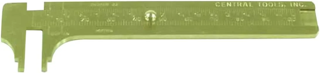 Central Tools 6506 Solid Brass Slide Rule Caliper 0-4" 0-100mm"