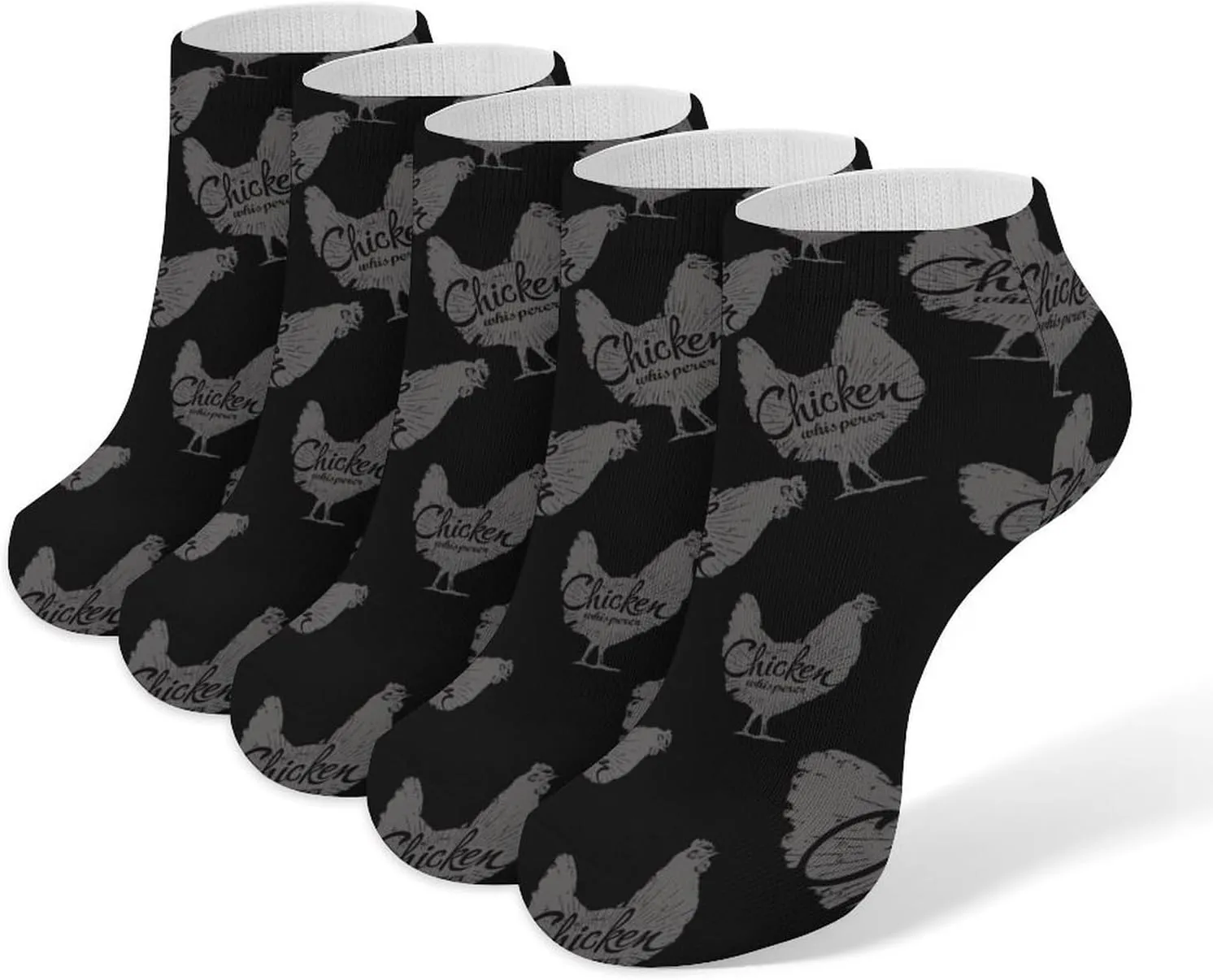 Chicken Whisperer Ankle No Show Socks Soft Loafer Socks Low Cut Non Slip Flat Sock 5 PC