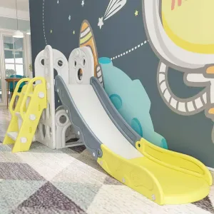 Children's Slide Suitable for Children Age 1-12 Years Old to Play and Climb on The Slide. Equipped with Basketball and Storage Space Suitable for Indoor and Outdoor use