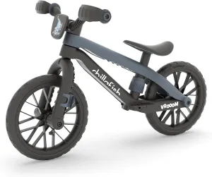 Chillafish BMXie Vroom, 12-Inch Balance Bike Trainer with Real VROOM VROOOM Sounds for Kids 2 to 5 Years, 12-inch Airless Rubberskin Tires, Adjustable Seat Without Tools, Anthracite