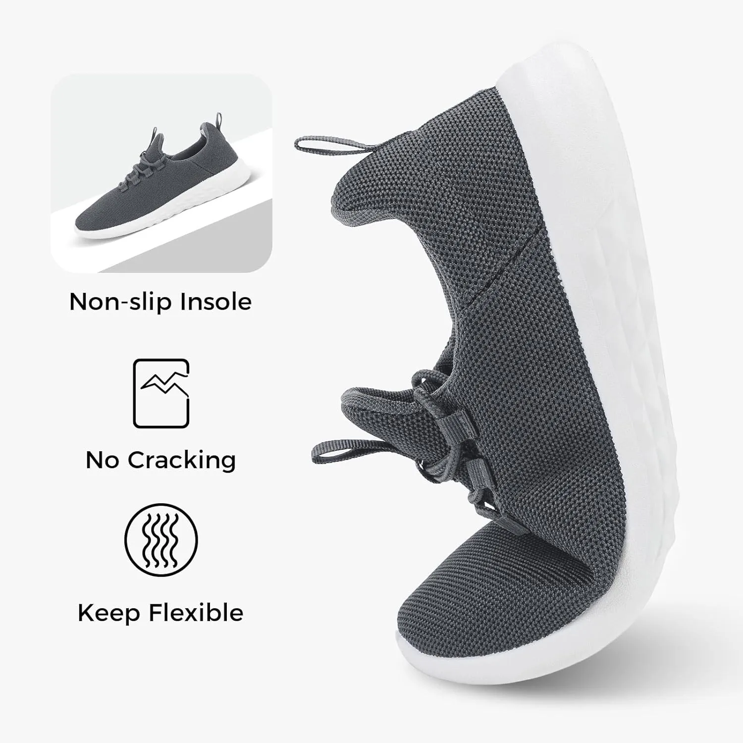 CHIN·MOON Women's Slip On Walking Shoes Lightweight Non Slip Running Gym Shoes Breathable Fashion Sneakers