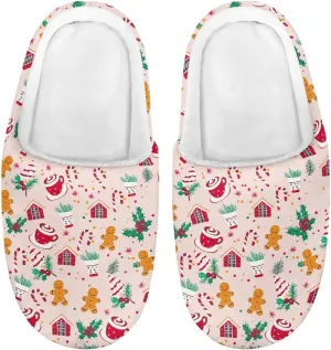 Christmas Kids Fuzzy Warm House Slippers for Girls Non Slip Rubber Sole Home Slippers for Toddlers Size 9-15