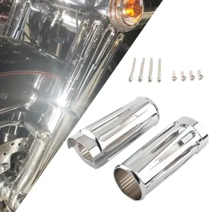 Chrome 2" Extend Fork Boot Slider Covers Fit for Harley Touring Electra Street Road Glide Road King 2014-2023
