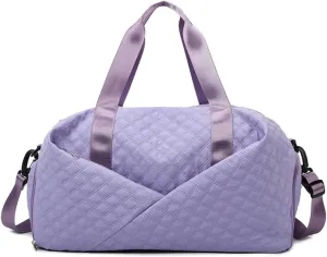 ChuLian Duffle Bag for Women Personalized Weekender Bags for Women Girls Quilted Travel Duffle Bag Monogrammed Overnight Bags for Women Duffel Bag Hospital Bag for Women Purple