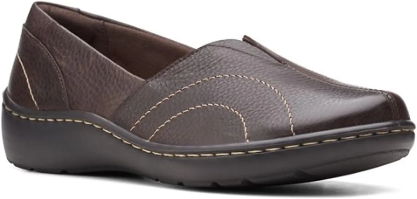 Clarks Cora Meadow Casual Slipon Womens Slip On 55 BM US Dark Brown