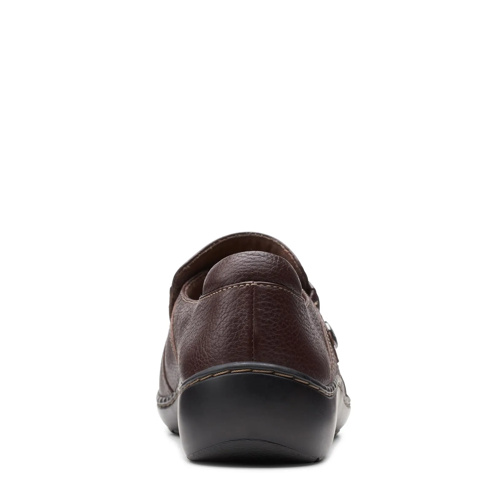 Clarks Women's Cora Poppy Loafer, Dark Brown Tumbled, 9
