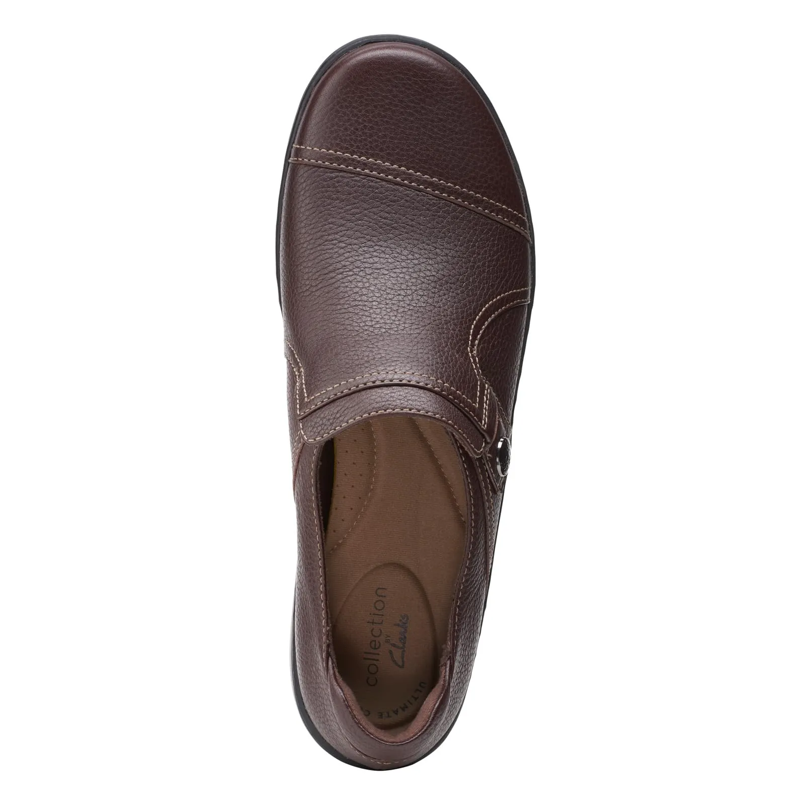Clarks Women's Cora Poppy Loafer, Dark Brown Tumbled, 9