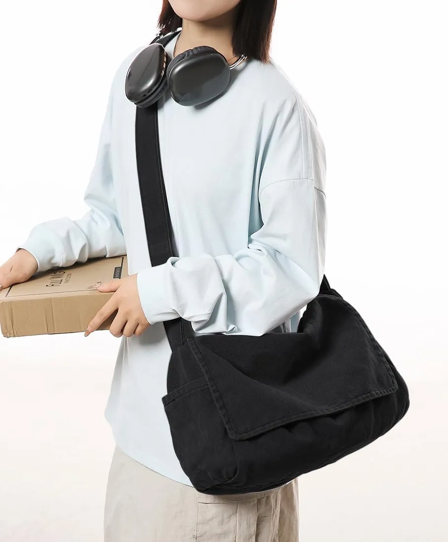 Collsants Messenger Bag for Women Men Satchel Bag Canvas Crossbody Shoulder Bag Casual Sling Bag