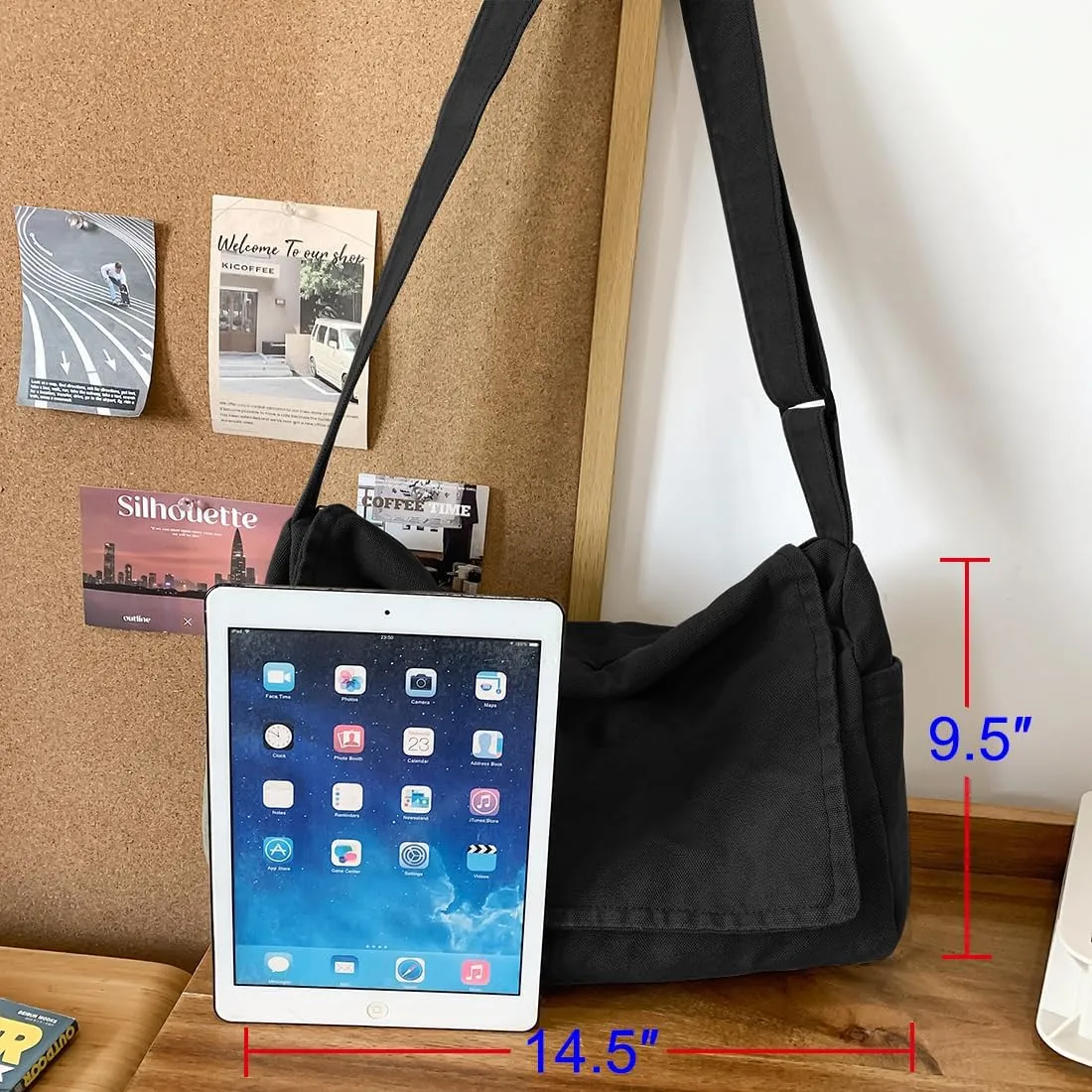 Collsants Messenger Bag for Women Men Satchel Bag Canvas Crossbody Shoulder Bag Casual Sling Bag