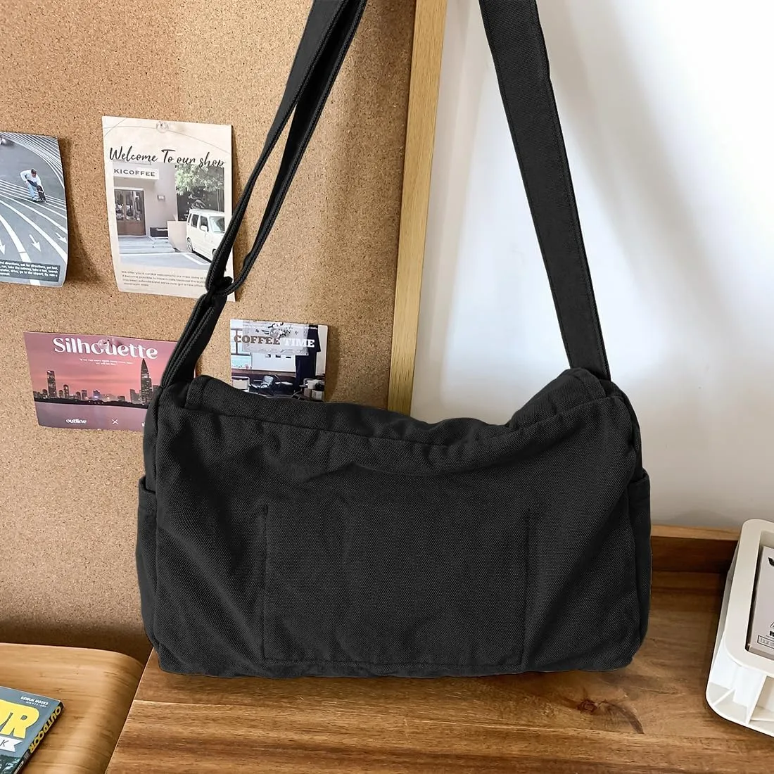 Collsants Messenger Bag for Women Men Satchel Bag Canvas Crossbody Shoulder Bag Casual Sling Bag