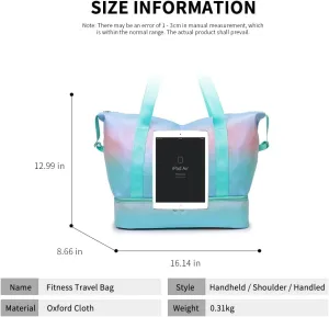 Colorful Travel Duffel Bags - 35L Large Capacity, Dry-Wet Separated, Shoe Compartment. Gym Bag and Travel Bag (green)