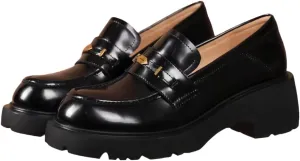 Comfort Women's Leather Loafers Closed Round Toed Waterproof Platforms Chunky Block Heels for Women Office Dress Casual Shoes