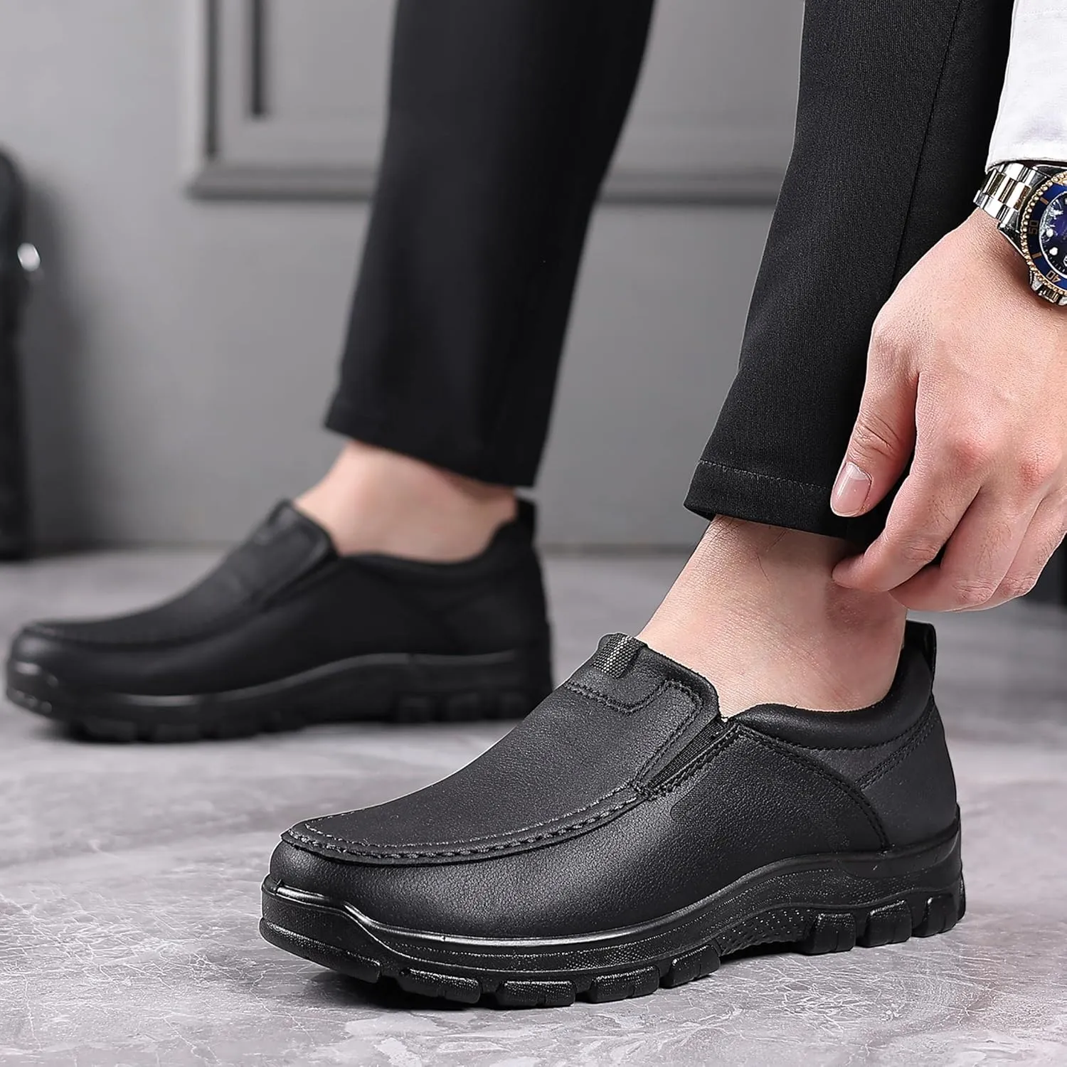 COSIDRAM Mens Loafers Slip on Shoes Casual Comfort Soft Moccasin Daily Flats Driving Walking Shoes Lightweight